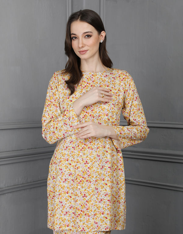 BAJU KURUNG PAHANG MODEN MADELEINE (OFF WHITE)